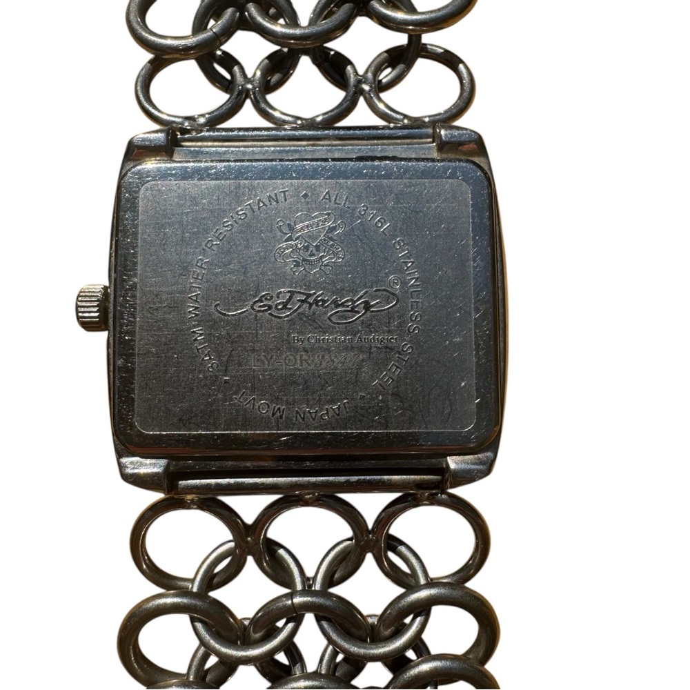 Vintage Ed Hardy by Christian Audigier Lynx Orchid Chainmail Watch - Picture 4 of 12